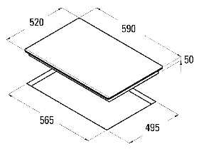 Indukční deska CATA GIGA 600 WH 60 cm 4 zóny gigazóna 40 cm