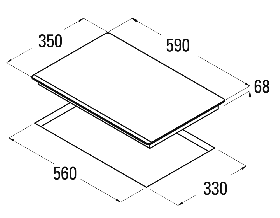 Indukční deska CATA IB 2 PLUS BK 35 cm 2 zóny jediná horizontální na trhu