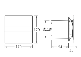 CATA e120 GT sklo časovač bílý
