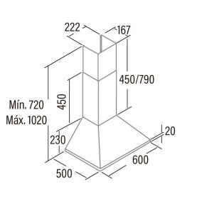 Odsavač par CATA OMEGA Nerez 600