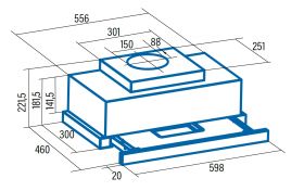 Odsavač par CATA TFH 6630 Nerez výsuvný