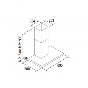 Odsavač par CATA LEGEND 9000 Nerez/Černé sklo
