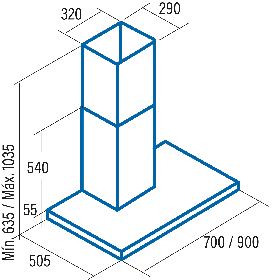 Odsavač par CATA LEGEND Nerez 900