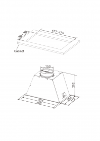 Odsavač par CATA GT PLUS 45 Bílá 450