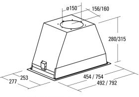 Odsavač par CATA GL 45 Nerez 450