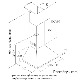 Odsavač par CATA BETA VL3 Nerez 600