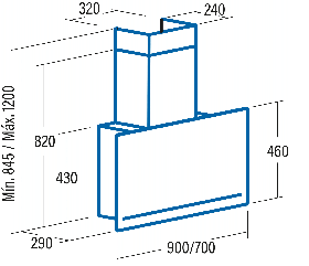 Odsavač par CATA GOYA Černé sklo 700