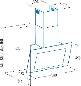 Digestoř s čističkou CATA RENOVA PURE AIR VNV 90 X GBK