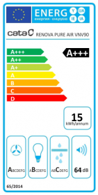 Digestoř s čističkou CATA RENOVA PURE AIR VNV 90 X GBK