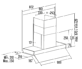 Digestoř s čističkou CATA RENOVA PURE AIR MNV 90 GWH