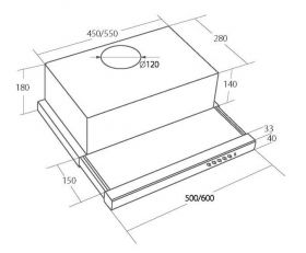 Odsavač par EMPIRE VD 202060 Bílá