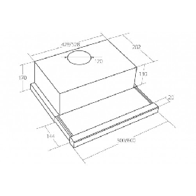 Odsavač par EMPIRE VD 206060 Bílé sklo + DÁLKOVÉ OVLÁDÁNÍ