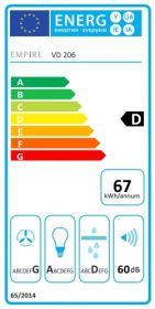 Odsavač par EMPIRE VD 206060 Černé sklo + DÁLKOVÉ OVLÁDÁNÍ