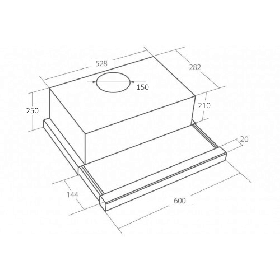 Odsavač par EMPIRE VD 207060 Černé sklo