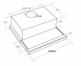 Odsavač par EMPIRE VD 208050 Bílá