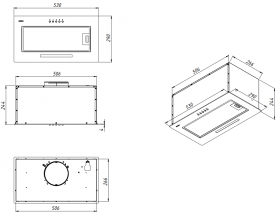 Odsavač par EMPIRE VD BARI 60 Černé sklo
