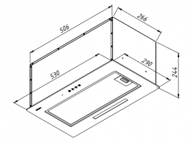 Odsavač par EMPIRE VD TIBERA 60 Černé sklo