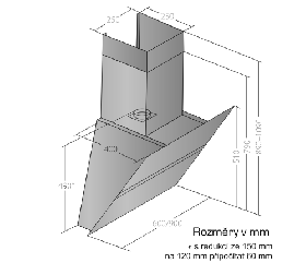 Odsavač par EMPIRE VIP KD 518090 + DÁLKOVÉ OVLÁDÁNÍ