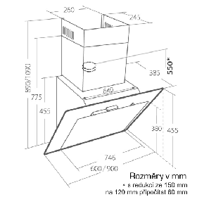 Odsavač par EMPIRE VIP KD 526090 + DÁLKOVÉ OVLÁDÁNÍ