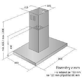 Odsavač par EMPIRE VIP OD 722090 + DÁLKOVÉ OVLÁDÁNÍ