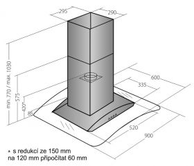 Odsavač par EMPIRE VIP OD 723090 + DÁLKOVÉ OVLÁDÁNÍ