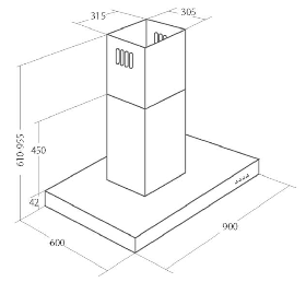 Odsavač par EMPIRE VIP OD 742090 SLIM + DÁLKOVÉ OVLÁDÁNÍ