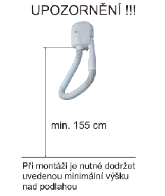 EMPIRE TINY HOTELOVÝ FÉN S HADICÍ ABS PLAST BÍLÝ