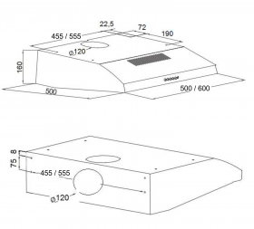 Odsavač par EMPIRE PD VESUV 50 Bílá