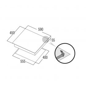 Plynová deska CATA CCI 5003 BK 45 cm horizontální